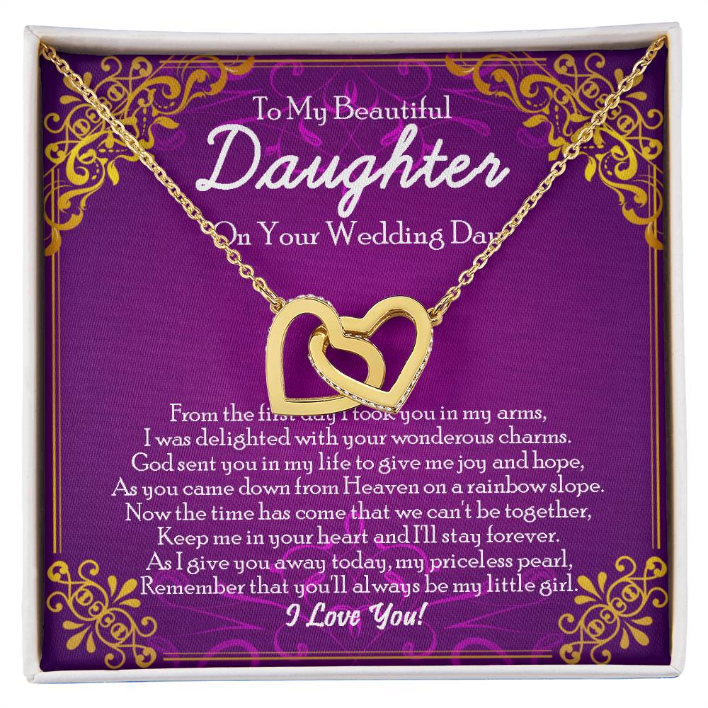 Interlocking Heart Necklace Daughter Wedding Day Gift From Momdad Mother To Bride Gift Jewelry Gift From Father Interlocking Hearts Necklace