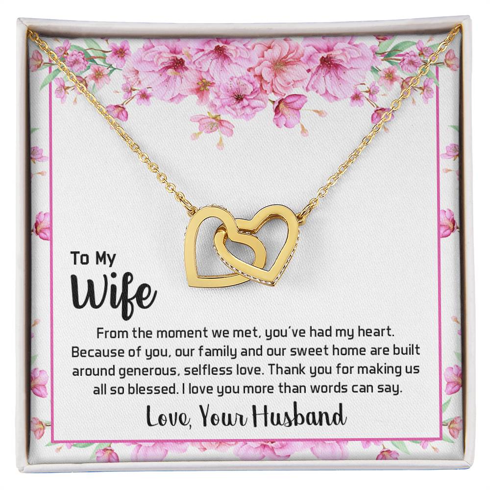 Interlocking Hearts Necklace To My Wife From The Moment We Met