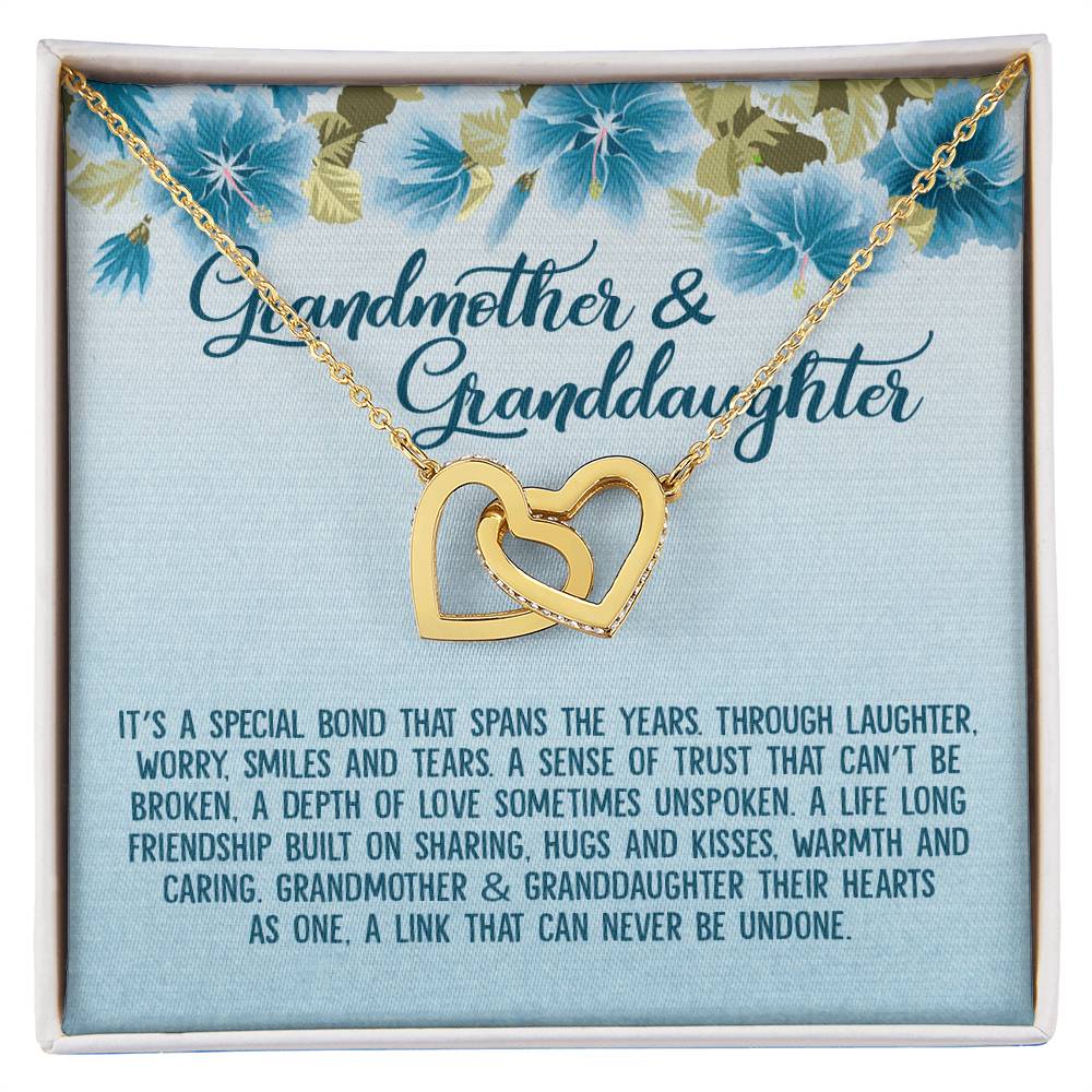 Grandmother & Granddaughter Their Hearts As One Interlocking Hearts Necklace