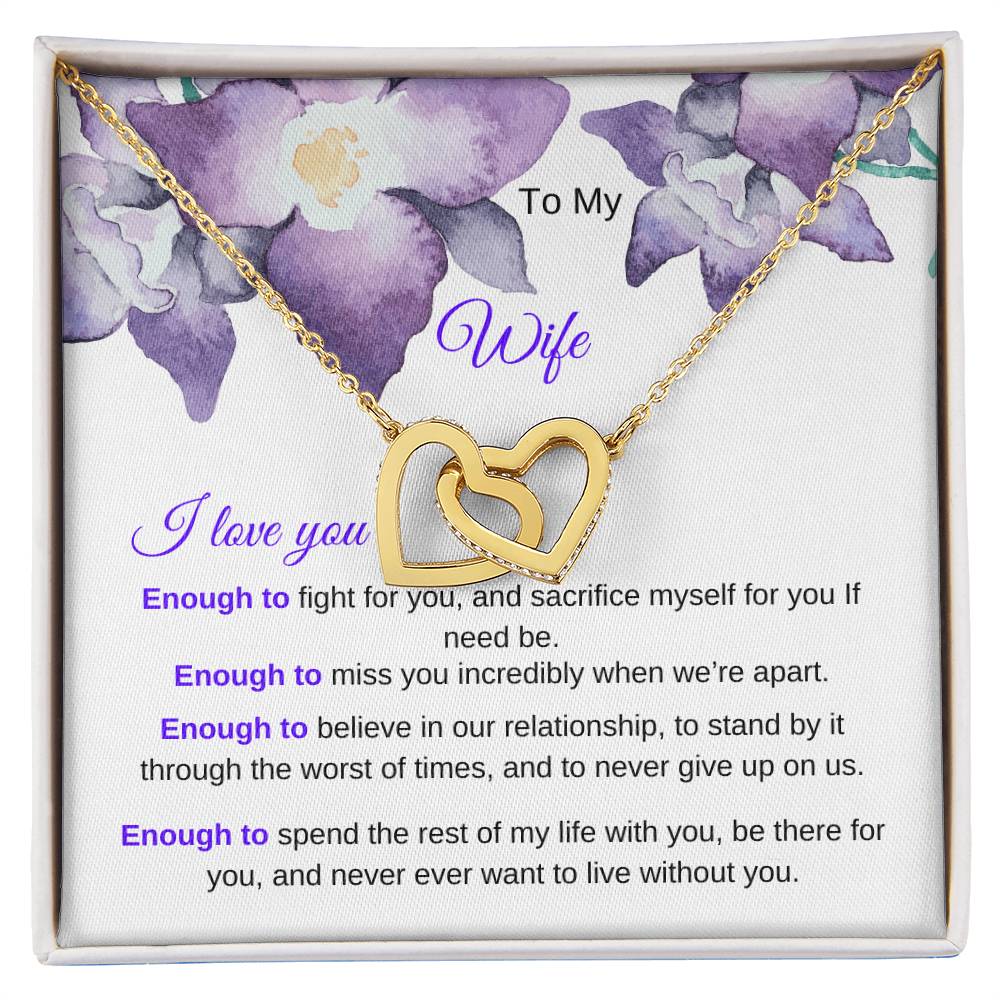 I Love You Enough Necklace Interlocking Hearts Necklace