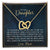To My Daughter - Unique Heart Bonding Necklace Gift Set Interlocking Hearts Necklace