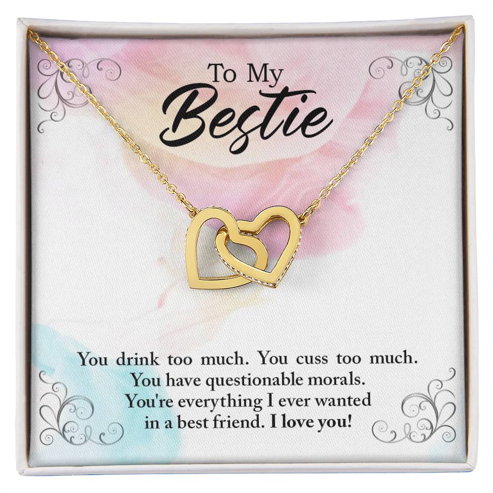 To My Bestie - I Ever Wanted - Interlocking Hearts Necklace