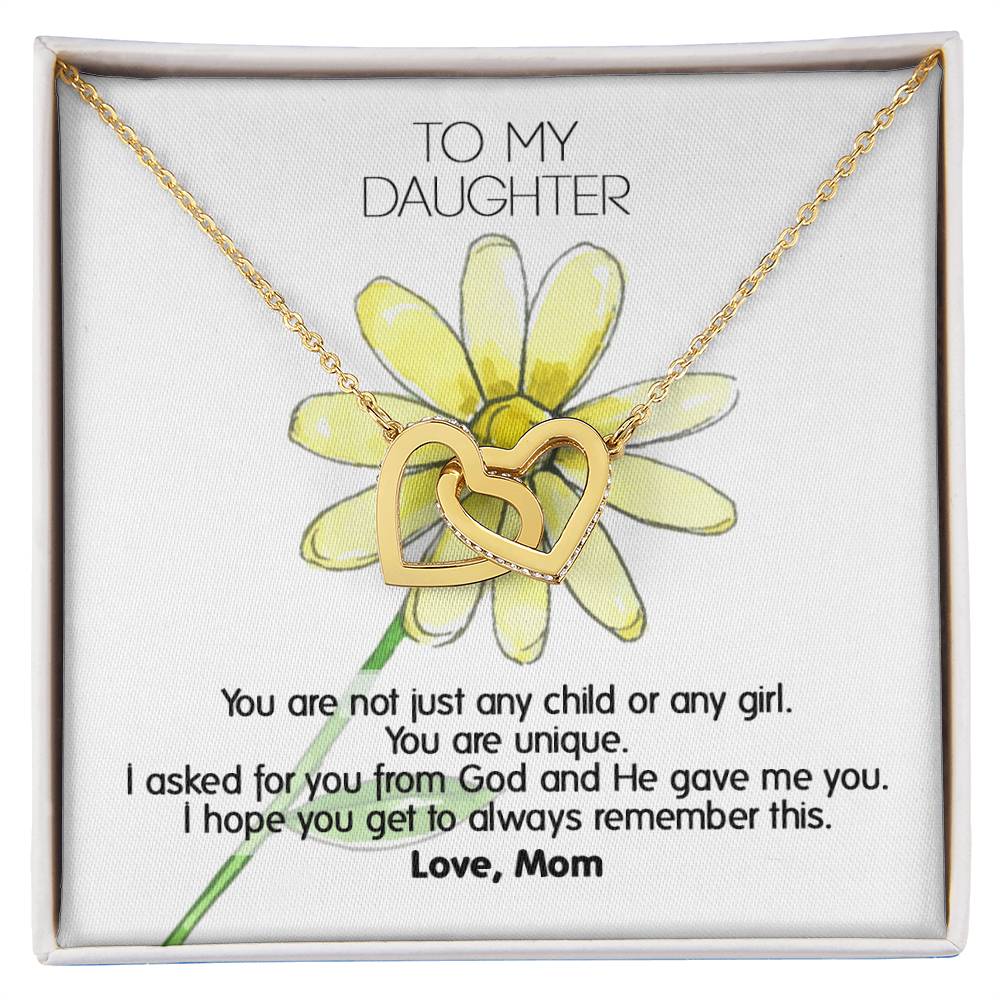 God Gave Me You My Daughter - Unique Gift Necklace Interlocking Hearts Necklace