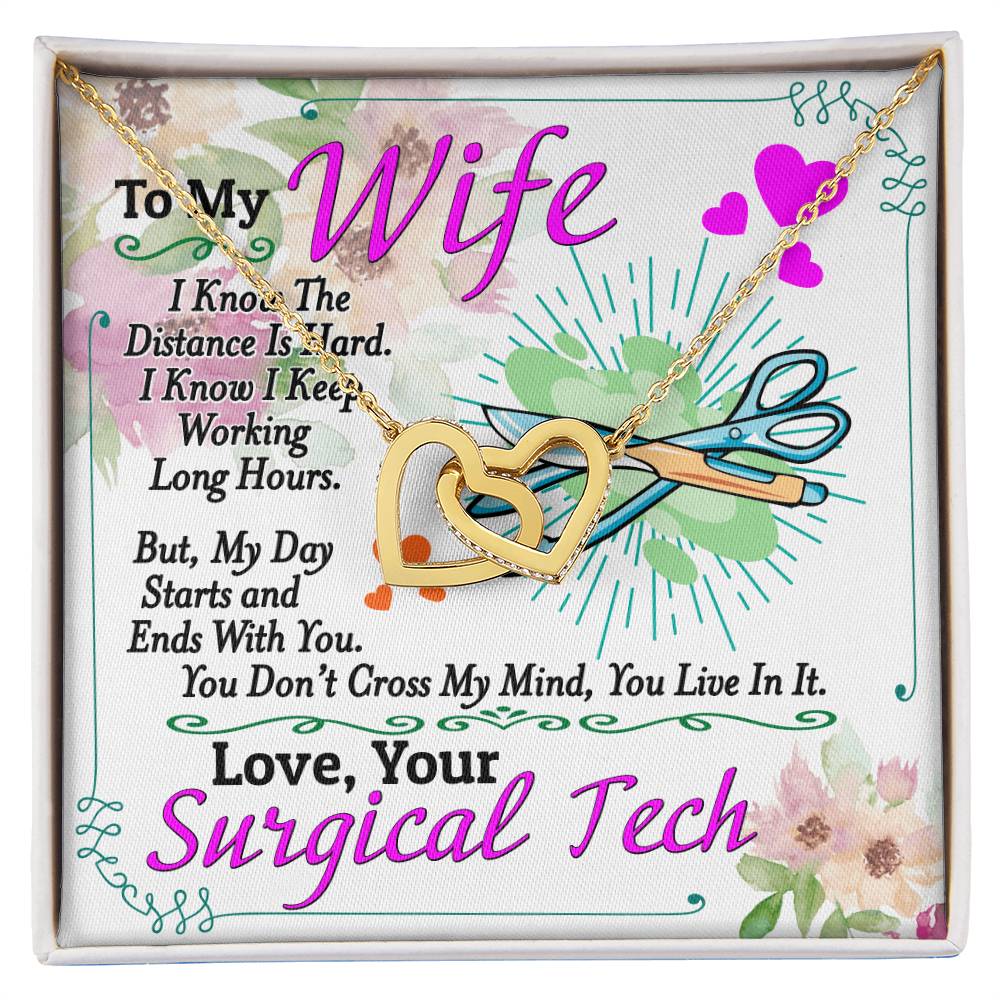 Surgical Tech'S Wife - Interlocking Heart Necklace Interlocking Hearts Necklace