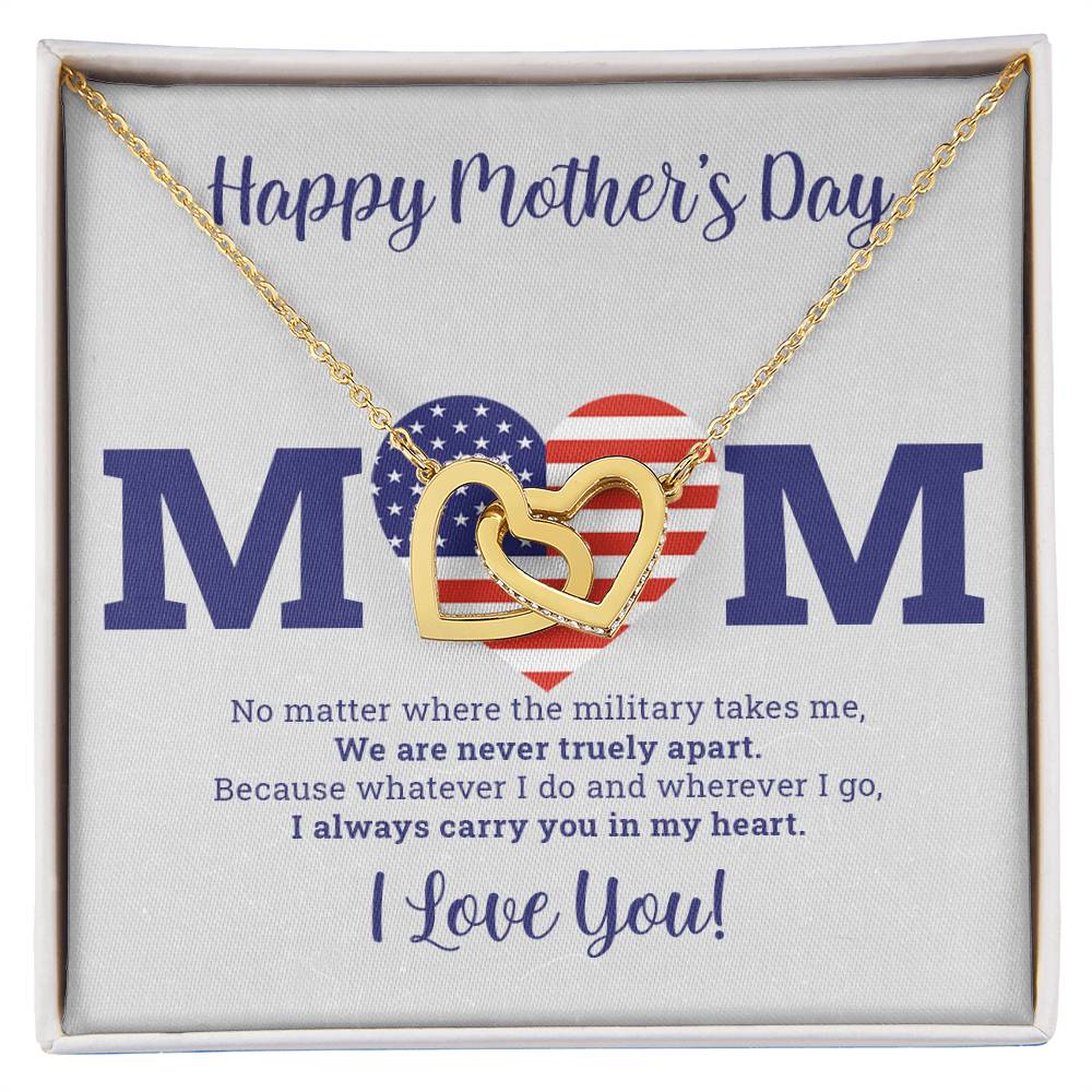 To My Mom - I Love You Message - Tmm03 Interlocking Hearts Necklace