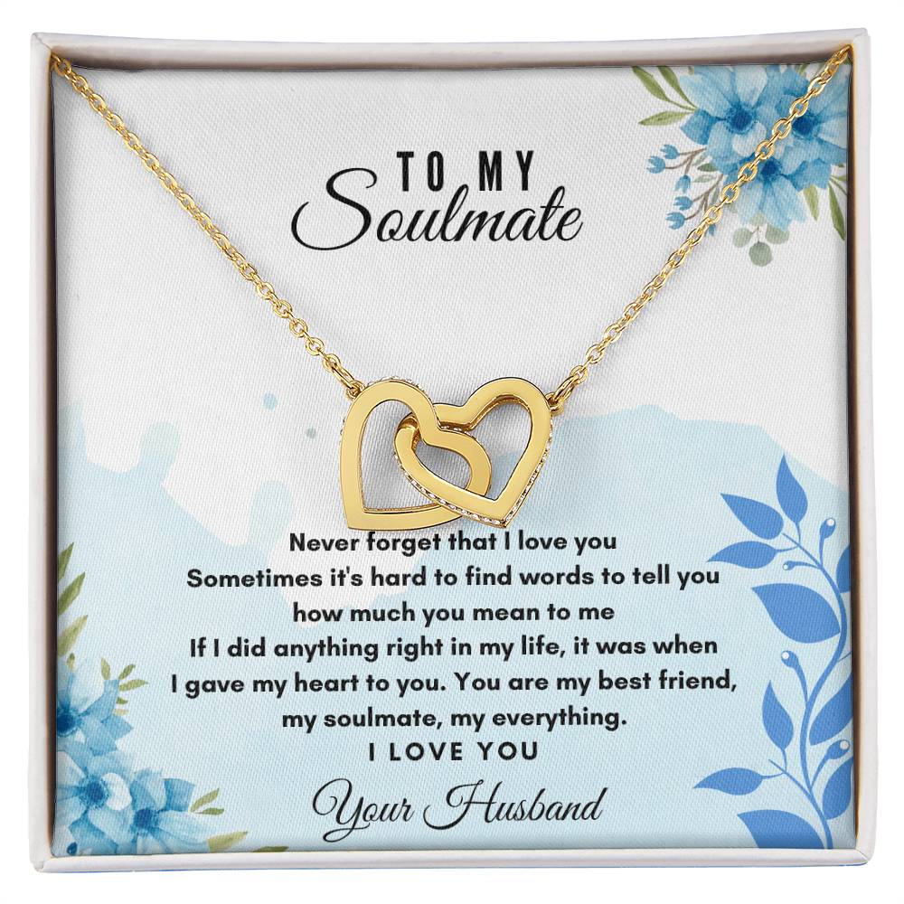 To My Soulmate Interlocking Hearts Necklace