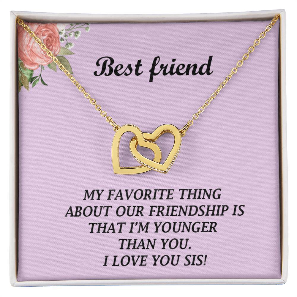 To My Best Friend - Interlocking Hearts - So28 Interlocking Hearts Necklace