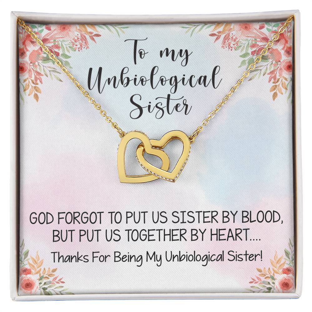 Unbiological Sister Necklace Soul Sister Best Friend Gift Bff Gift Interlocking Hearts Necklace