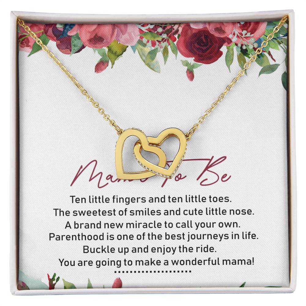 Mama To Be Interlocking Hearts Necklace Message Card