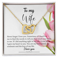 Interlocking Hearts - Pink Tulips Interlocking Hearts Necklace