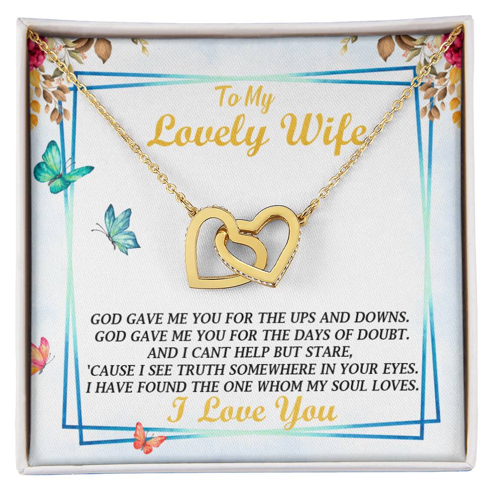 To My Wife - Interlocking Hearts Necklace - So-30