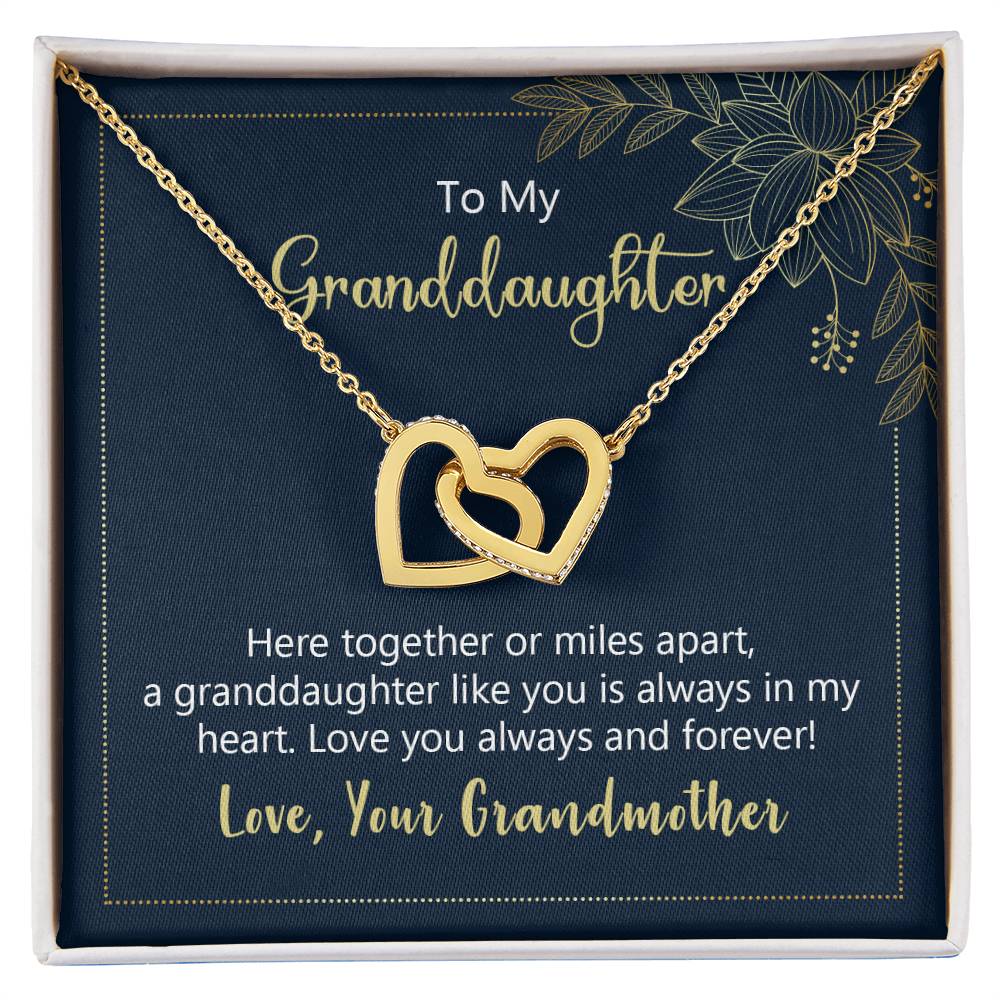 Interlocking Hearts Necklace To My Granddaughter Here Together Or Miles Apart