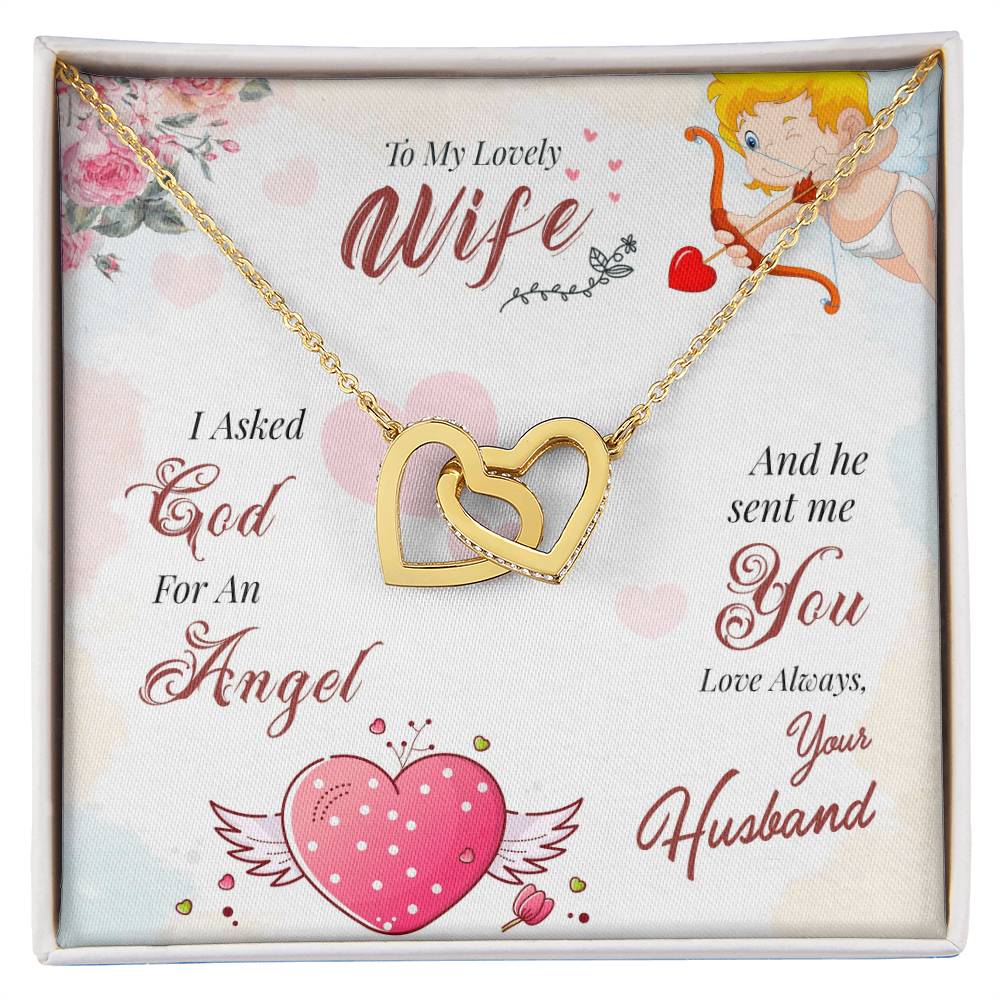 To My Lovely Wife - Love Always Your Husband - Interlocking Hearts Necklace