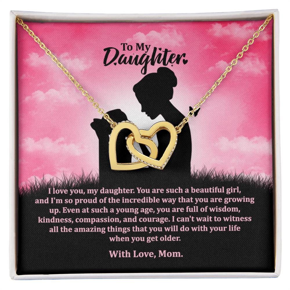 I Love You My Daughter - To My Daughter - Necklace Interlocking Hearts Necklace
