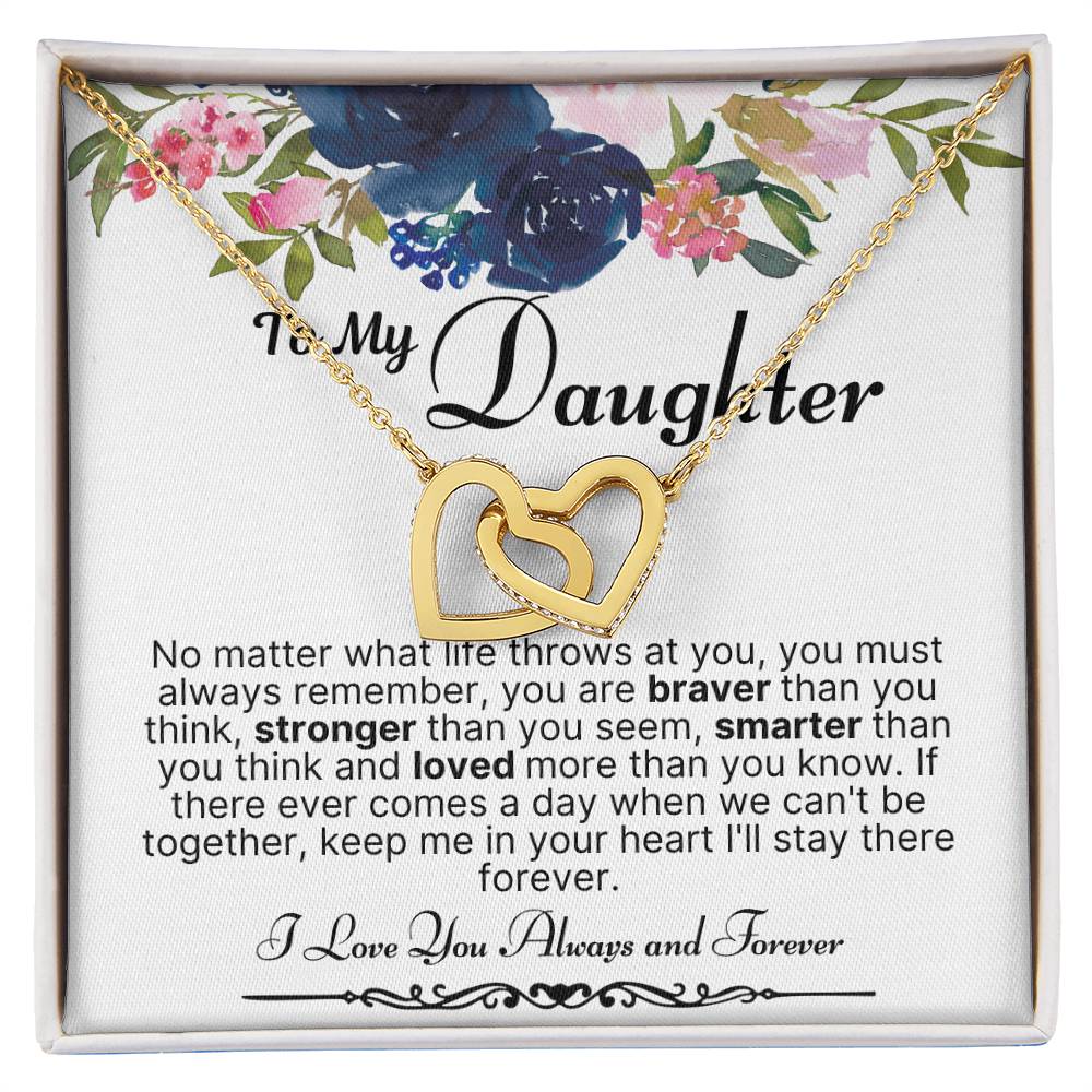 Interlocking Heart Necklace-To My Daughter Interlocking Hearts Necklace
