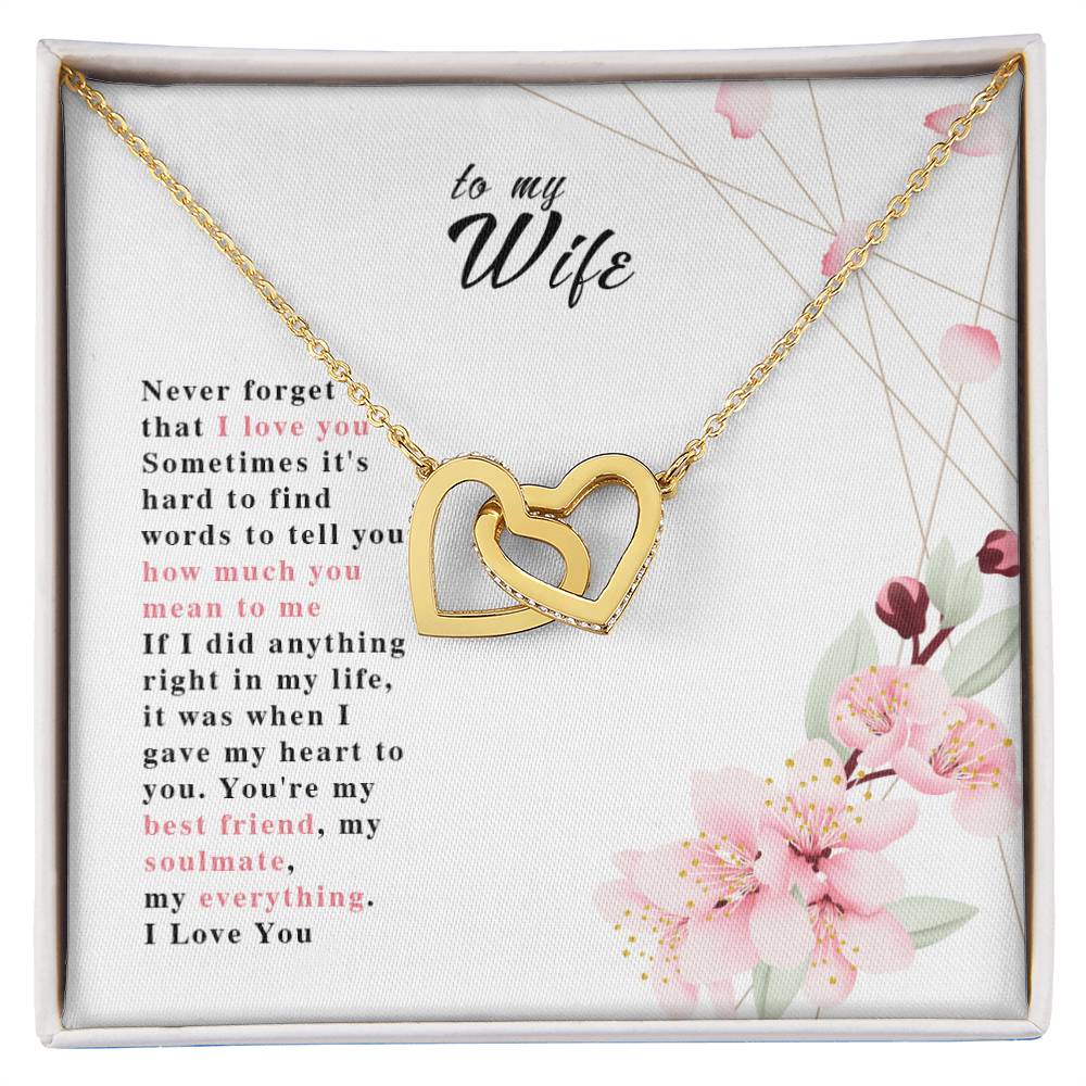 To My Wife Interlocking Hearts Necklace