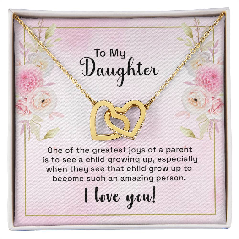 Daughter Gift From Mom Beautiful Two Hearts Interlocked Necklace For Daughter Interlocking Hearts Necklace