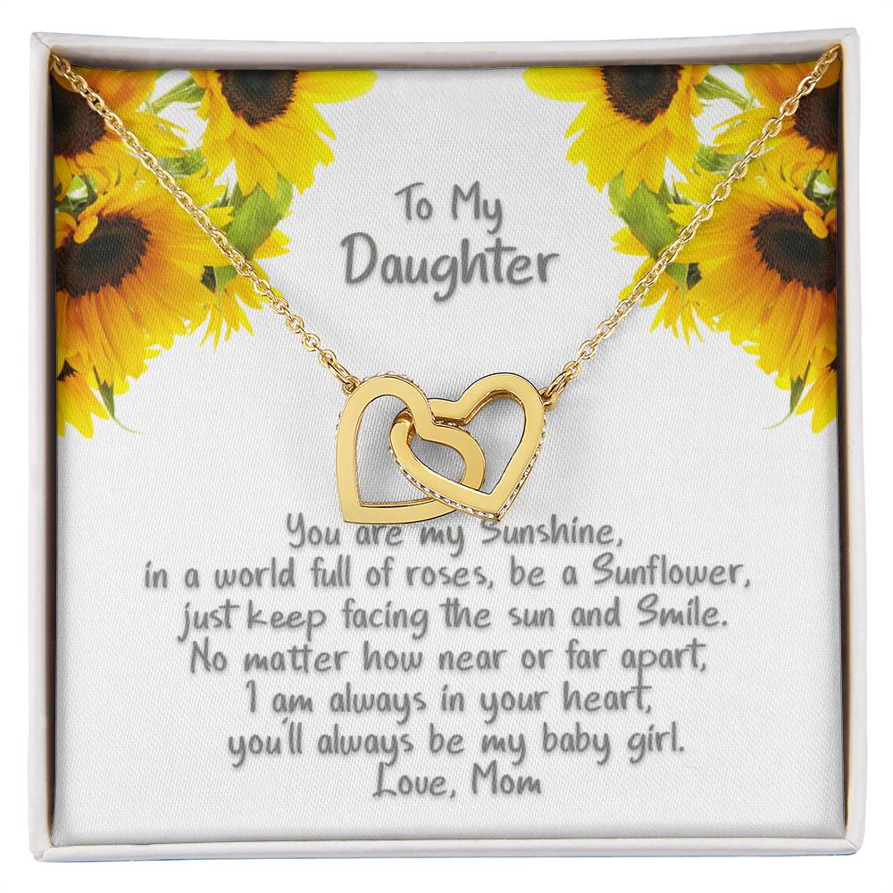 Daughter My Sunshine - Hearts Necklace Interlocking Hearts Necklace