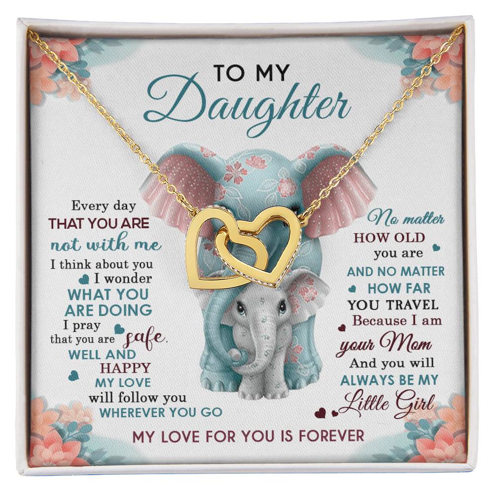 To My Daughter - My Love For You Is Forever - Necklace Interlocking Hearts Necklace