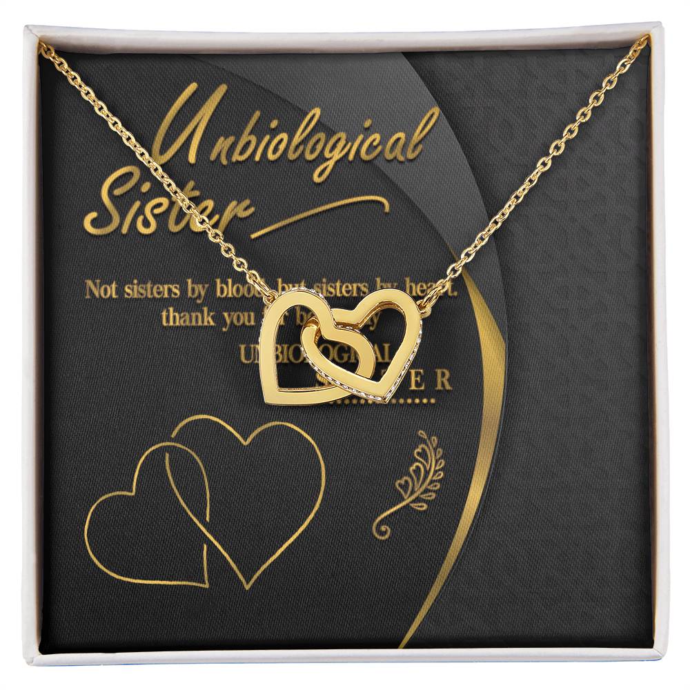Unbiological Sister Interlocking Hearts Necklace