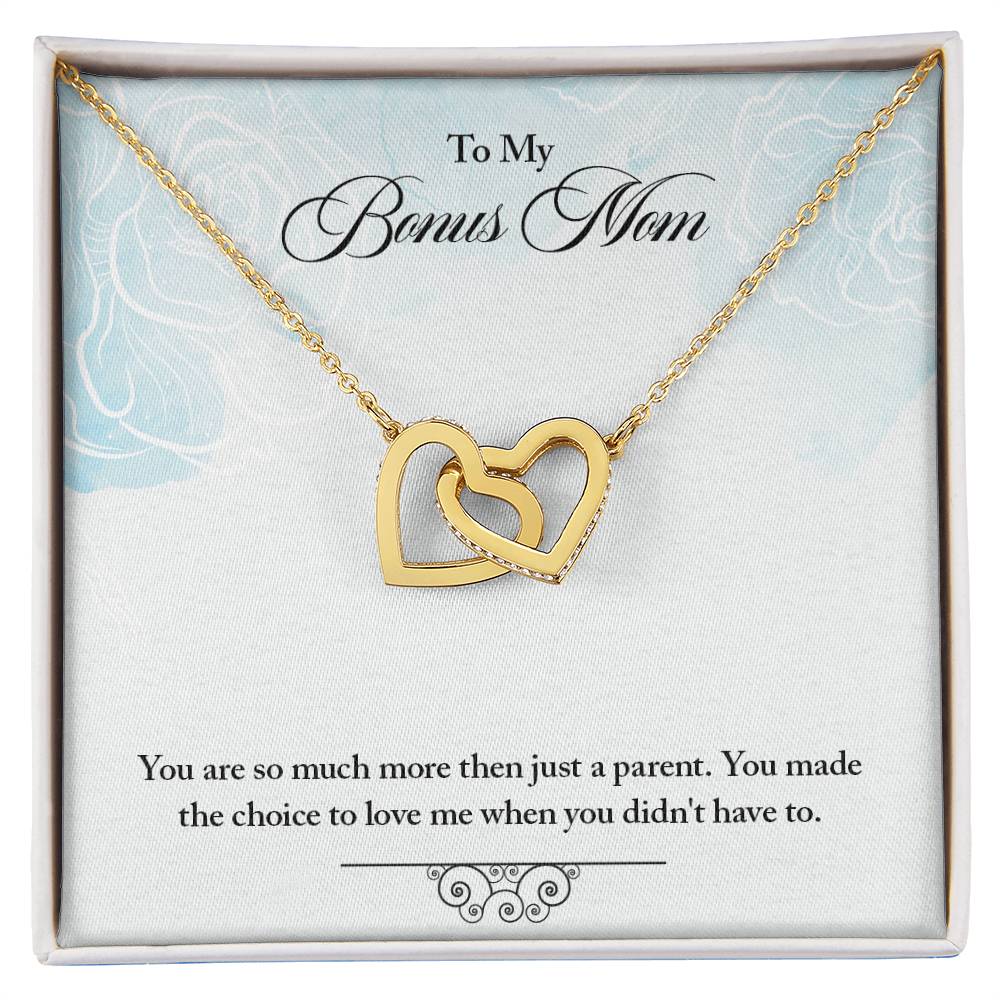 To My Bonus Mom Interlocking Hearts Necklace