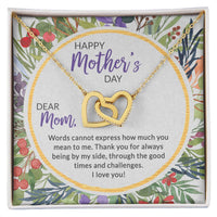 Mother'S Day Collection Interlocking Hearts Necklace - Floral Celebration !