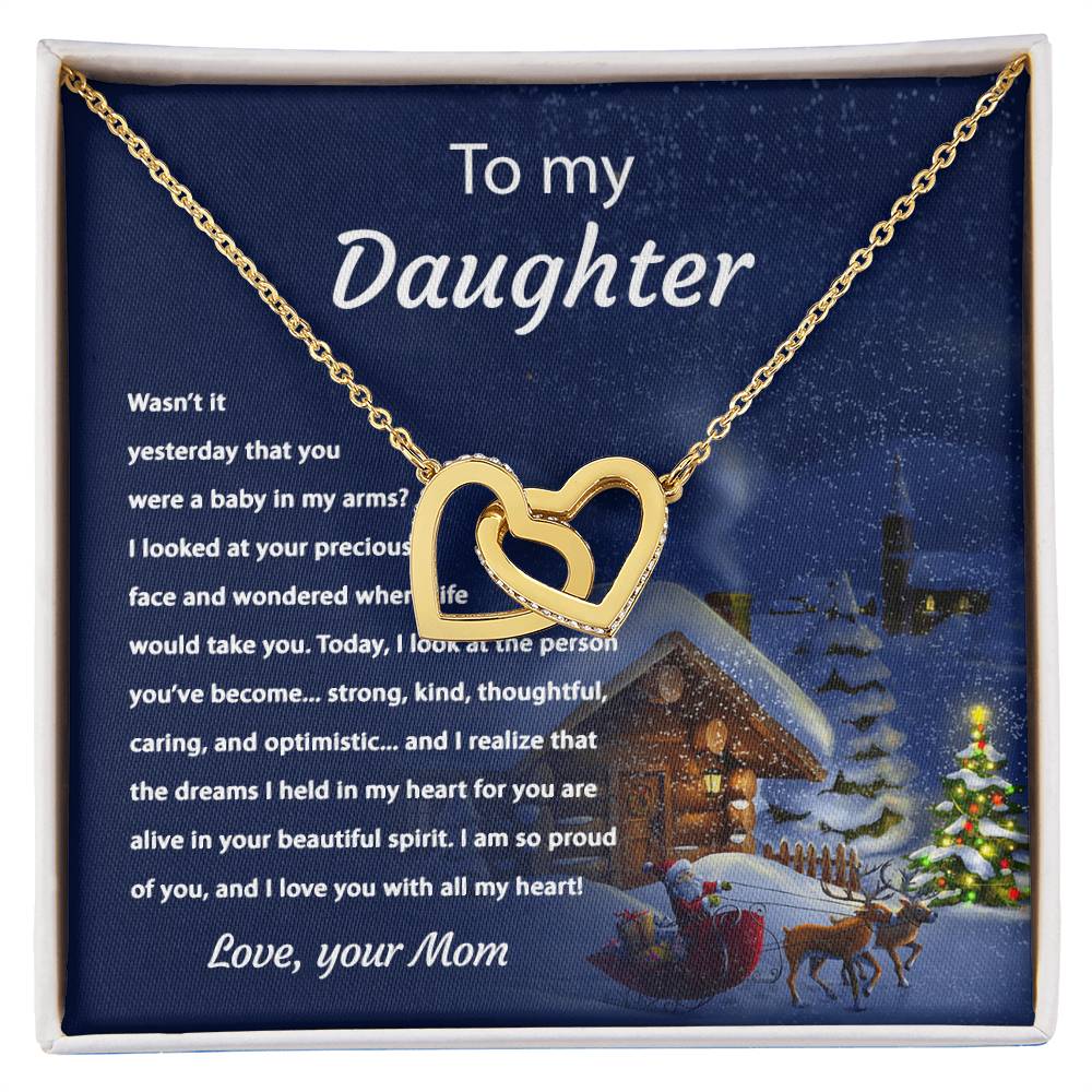 Tou My Daughter - Proud Of You - Necklace Interlocking Hearts Necklace