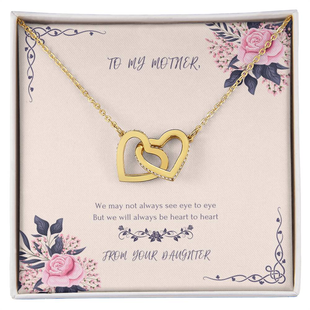 Heart To Heart Never-Ending Love Necklace From Daughter Interlocking Hearts Necklace