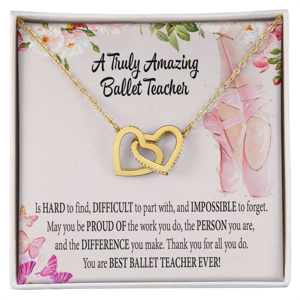 Ballet Teacher Interlocking Hearts Necklace