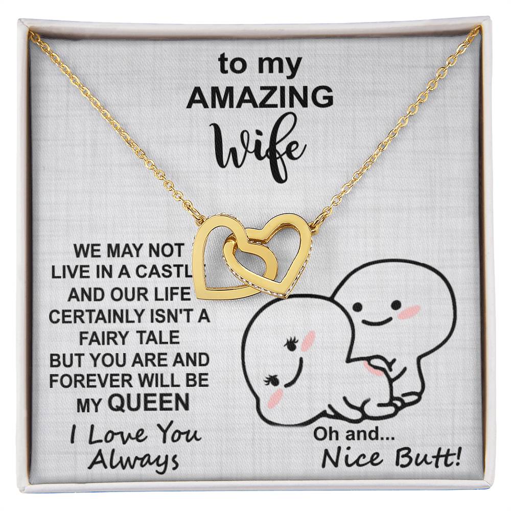 Oh And Nice Butt Double Heart Wife Necklace Interlocking Hearts Necklace