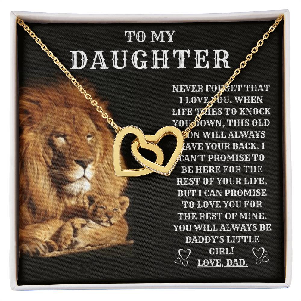 To My Daughter - Interlocking Hearts Necklace - From Dad