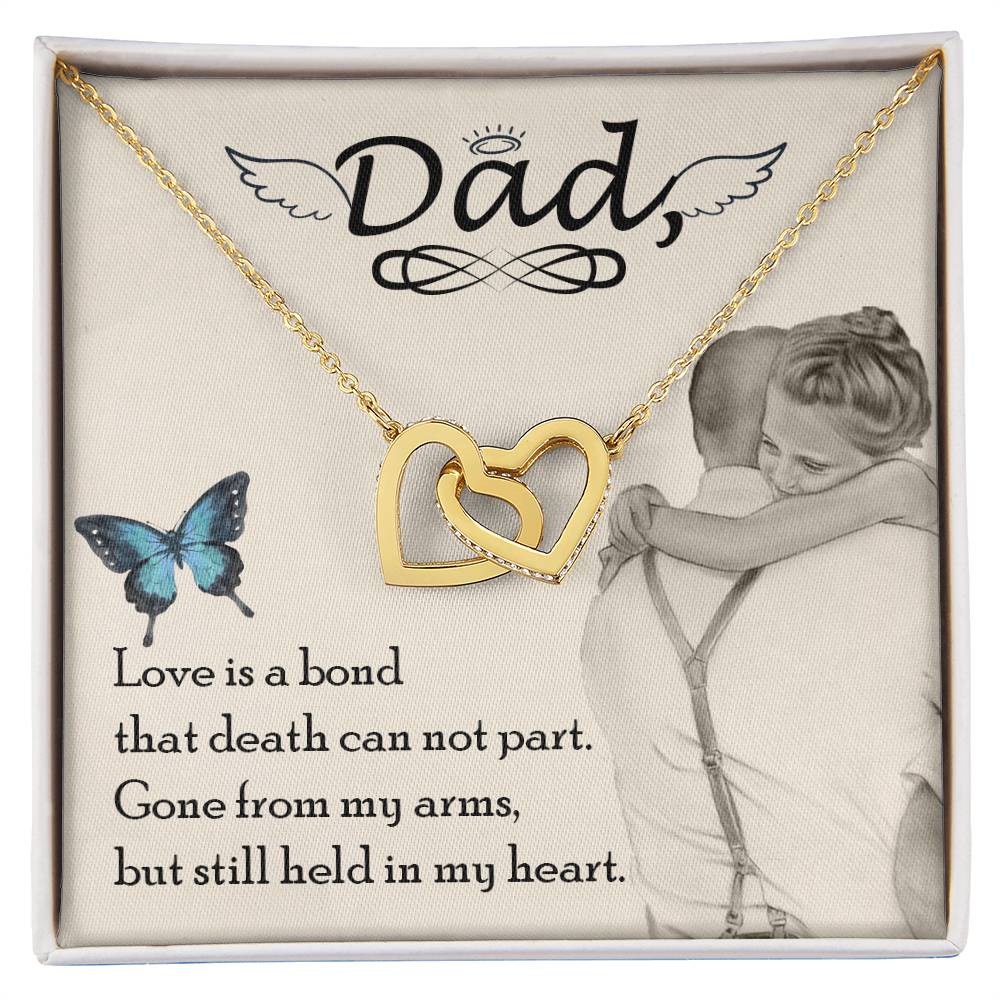 Dad - Love Is Board Thay Death Can Not Part - Necklace Interlocking Hearts Necklace