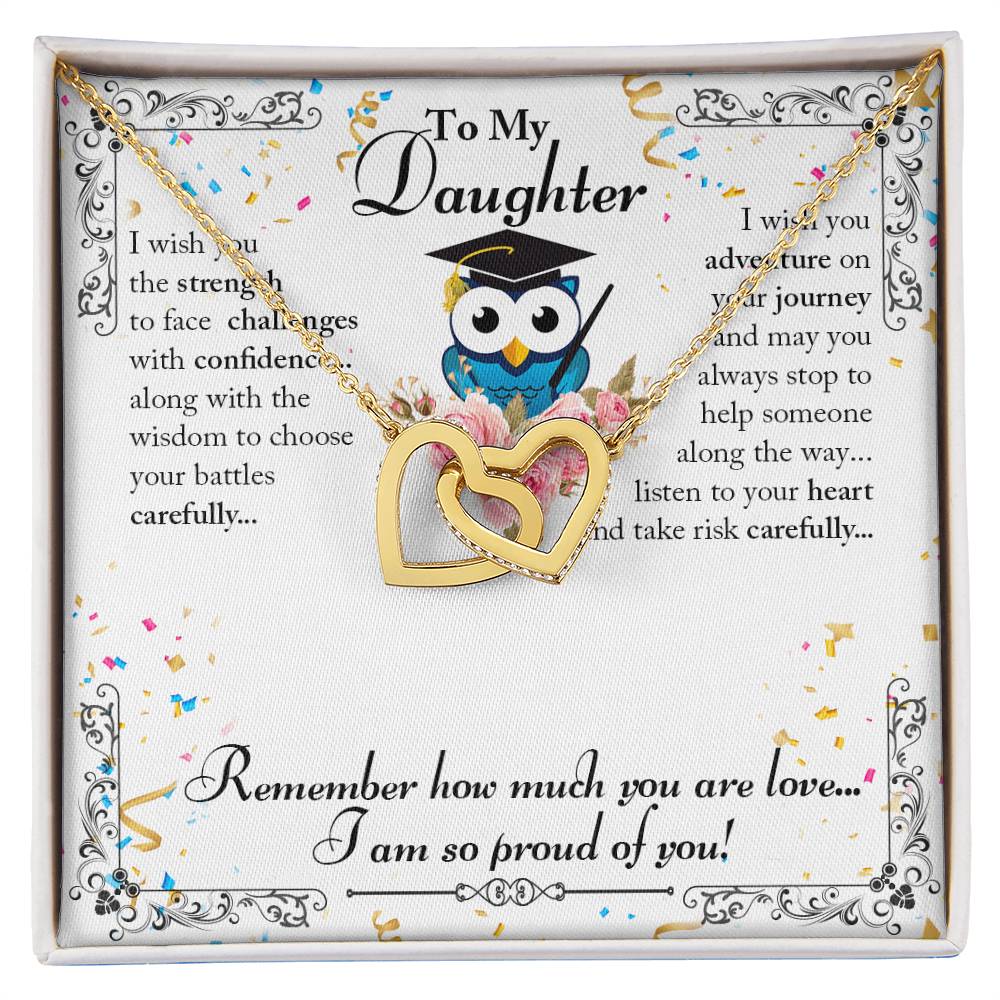 To My Daughter Interlocking Hearts Necklace