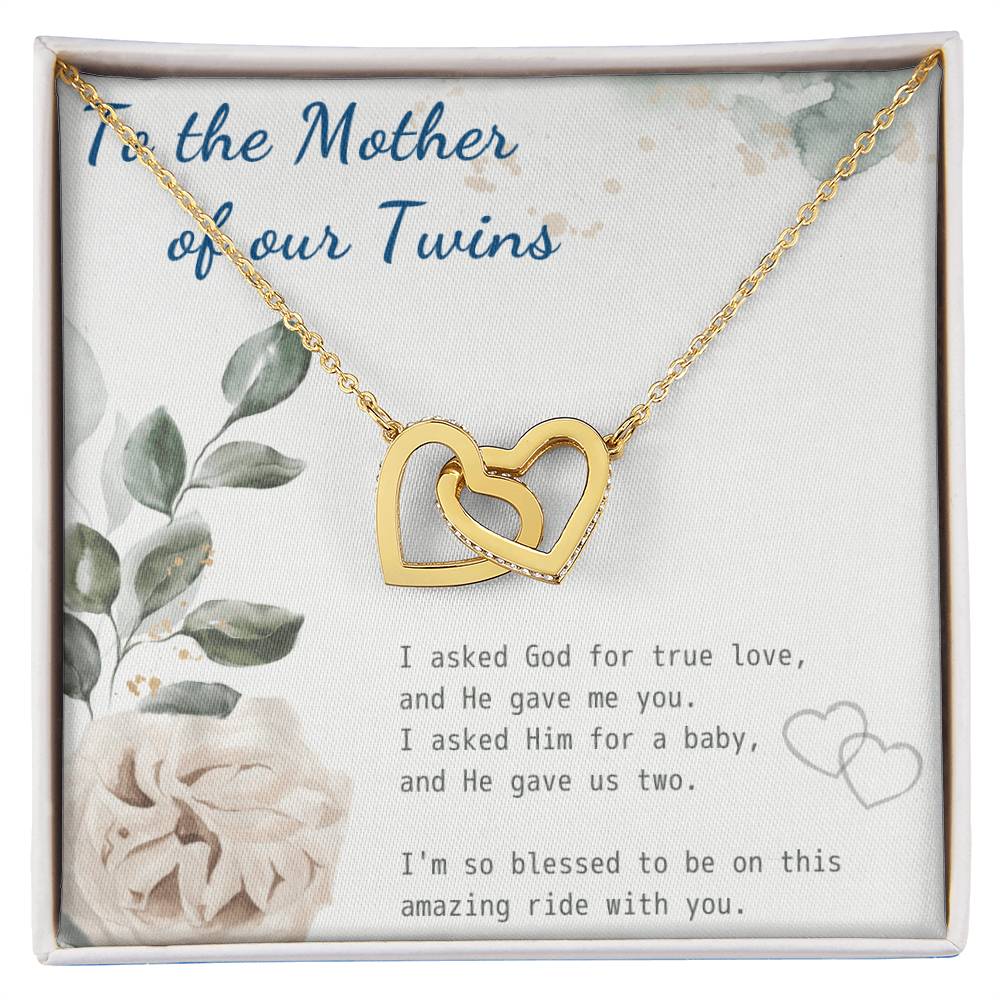 Mother Of Twins Gift For Wife Interlocking Hearts Necklace