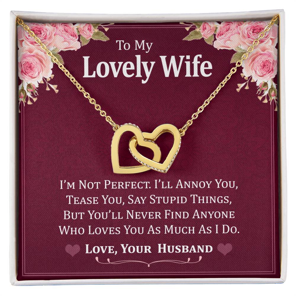 Perfect Gift For Wife Interlocking Hearts Necklace