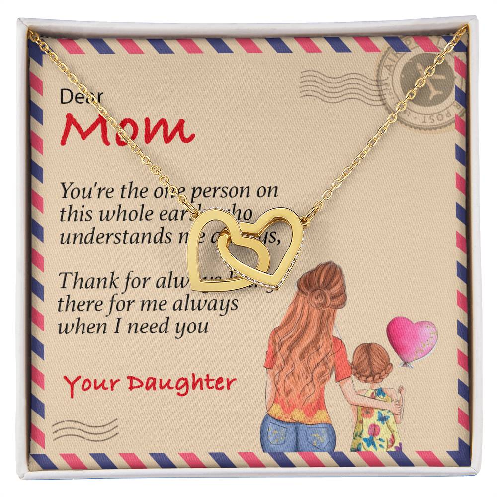 Happy Mother'S Day Gift - Thank You For Always Being There - The Interlocking Heart Necklace Interlocking Hearts Necklace