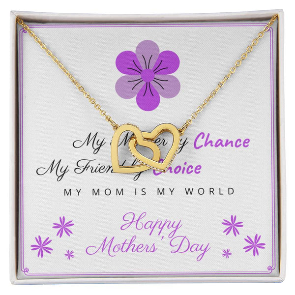 Mom Mama Mamy Interlocking Hearts Necklace