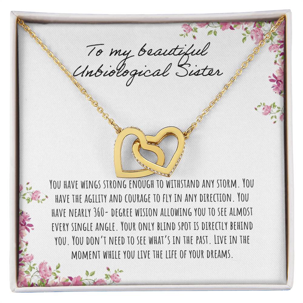To My Beautiful Step Sister Interlocking Hearts Necklace