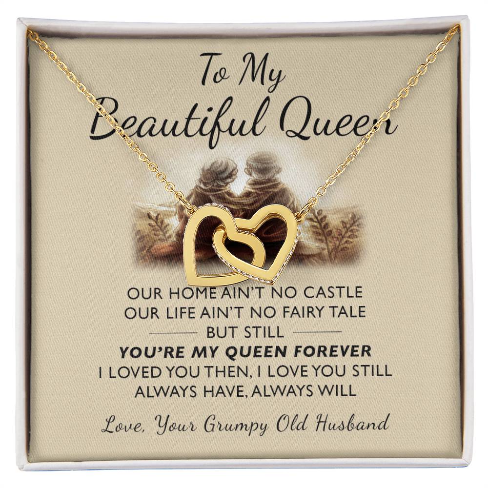 To My Queen - I Loved You Then Interlocking Hearts Necklace