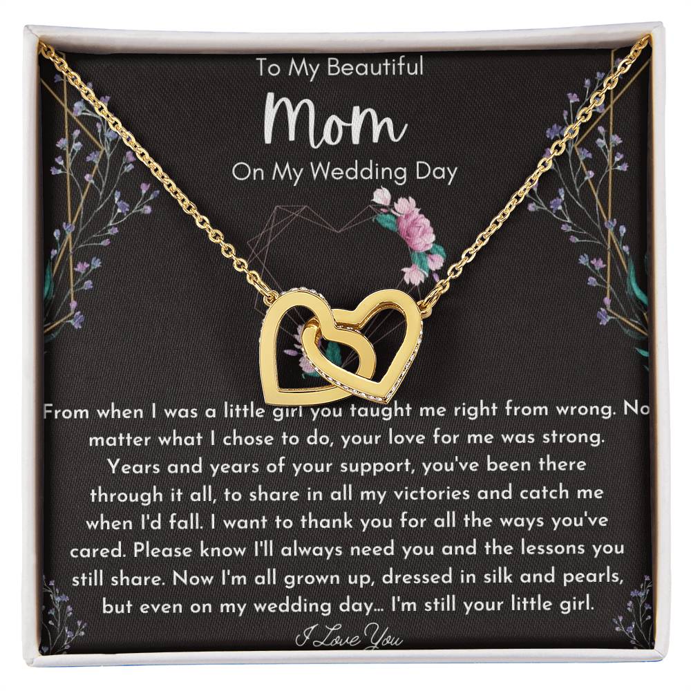 Mother Of The Bride Gift From Daughter Mother Of The Bride Necklace From Bride Eternity Necklace Mom Of Bride Gift To Mom From Bride Interlocking Hearts Necklace