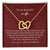 To Beautiful Wife Interlocking Hearts Necklace Minimalist Burgundy