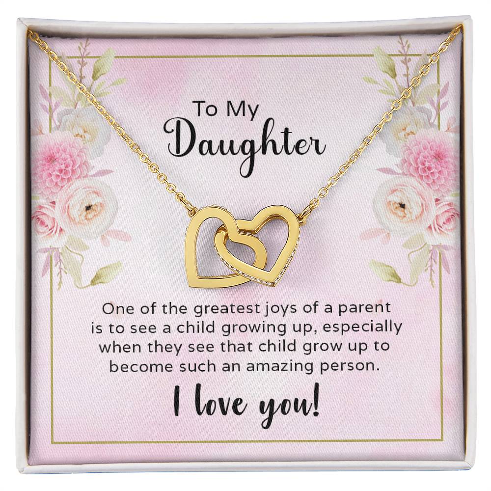 Greatest Joy Of A Parent Heart Necklace Interlocking Hearts Necklace