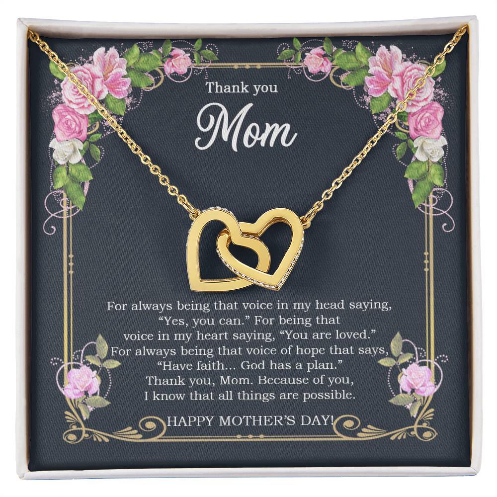 Thank You Mom - Mother'S Day Gift - Luxury Interlocking Heart Necklace Interlocking Hearts Necklace