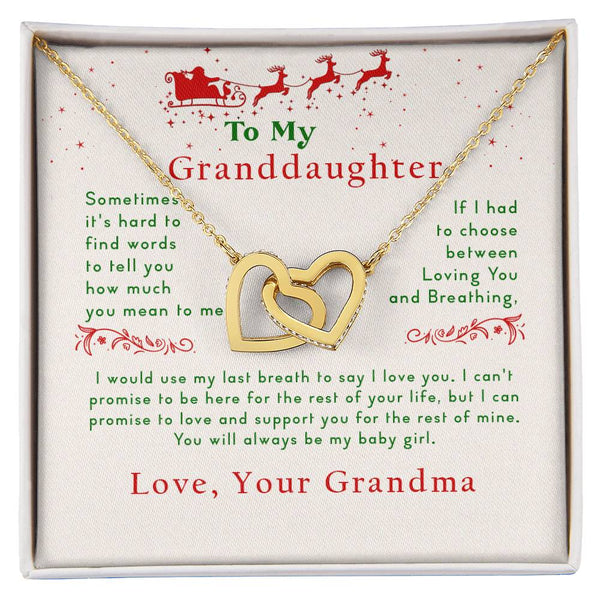 Collection Granddaughter - Christmas - Gift From Grandma Interlocking Hearts Necklace