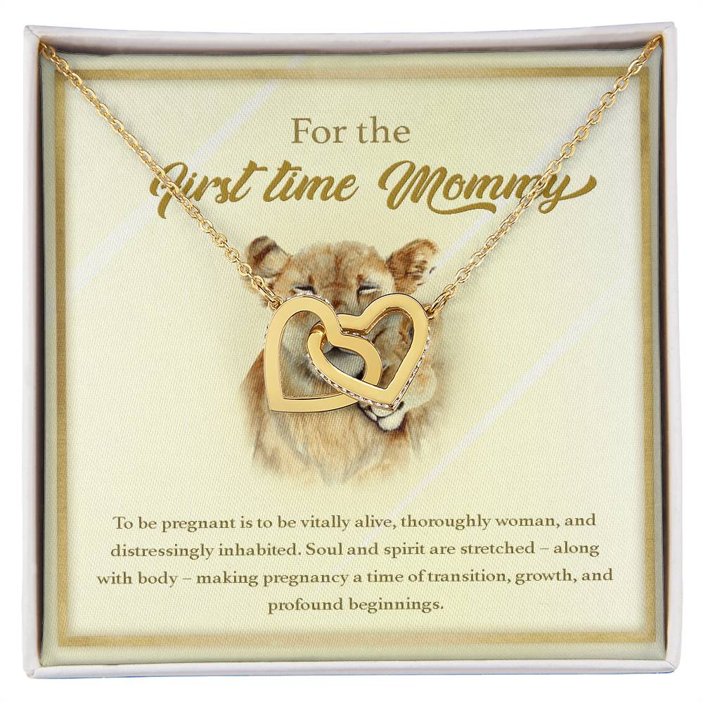 To The First Time Mommy Mommy To Be Gift Pregnant Necklace Interlocking Hearts Necklace