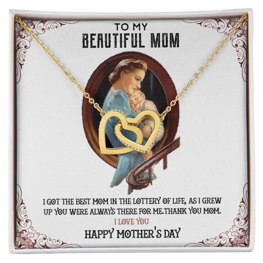 Gift For Mom Interlocking Hearts Necklace