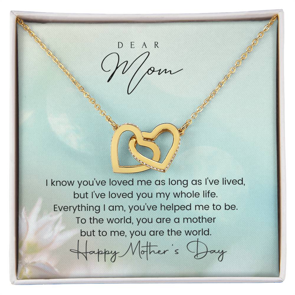You Are The World Mother'S Day Double Hearts Interlocking Hearts Necklace