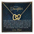To My Daughter - Unique Heart Bonding Necklace Gift Set Interlocking Hearts Necklace