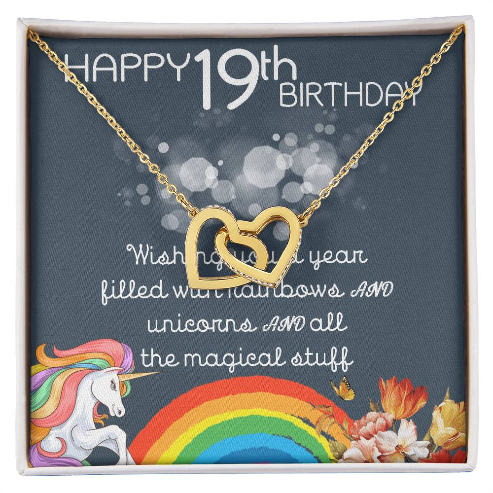19Th Birthday Necklace Gifts For Girls Cute Unicorn 19 Years Old Girl Jewelry Gift For Daughter Niece Interlocking Necklace Xu246Il12 Interlocking Hearts Necklace