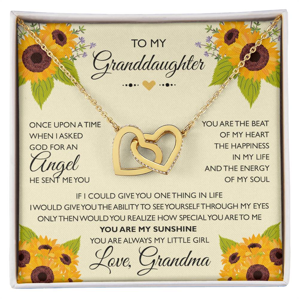 To My Granddaughter From Grandma - Interlocking Heart Necklace Interlocking Hearts Necklace